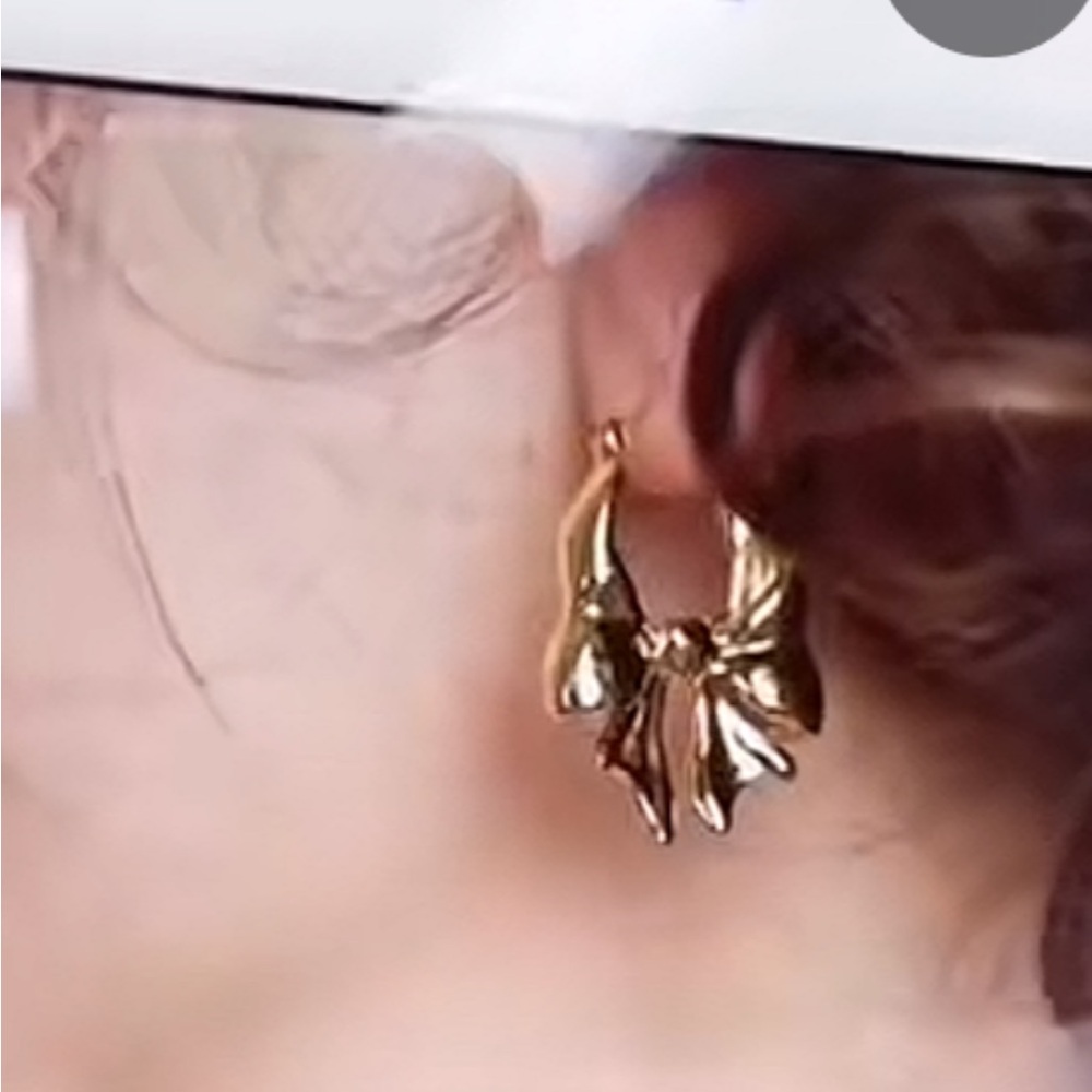 Gold filled Floral Hoop Earrings - Women Jewelry